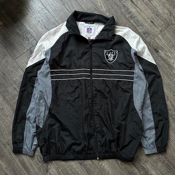 Vintage Retro Oakland Raiders NFL Windbreaker Zip Up Jacket - Picture 5 of 8
